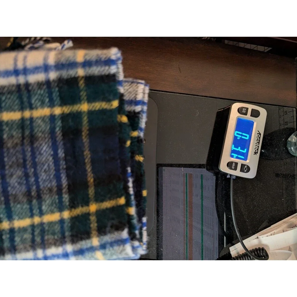 Tie Rack Lambswool Scarf Green Blue Tartan Plaid Scotland Neck Warmer Preppy
